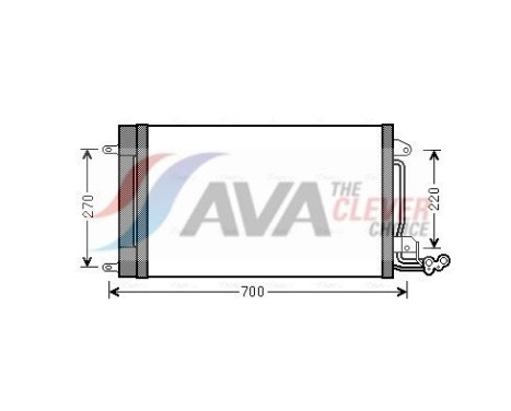 Condenser, air conditioning STA5038D Ava Quality Cooling, Image 2