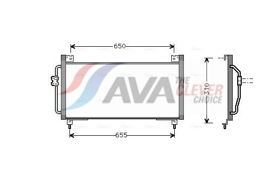 Condenser, air conditioning SU5039 Ava Quality Cooling, Image 2