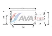 Condenser, air conditioning TO5225 Ava Quality Cooling