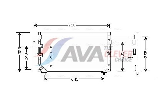 Condenser, air conditioning TO5225 Ava Quality Cooling
