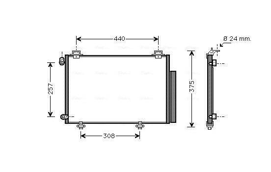 Condenser, air conditioning TO5267D Ava Quality Cooling