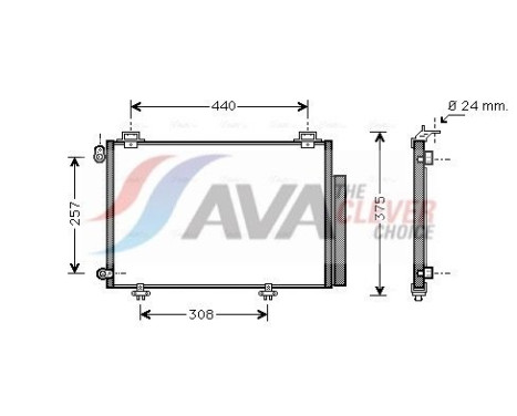 Condenser, air conditioning TO5267D Ava Quality Cooling