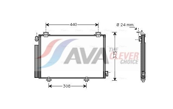 Condenser, air conditioning TO5382D Ava Quality Cooling