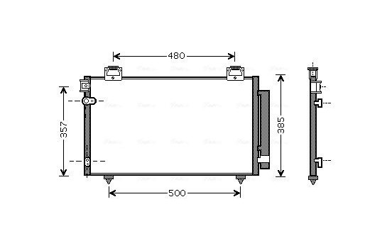 Condenser, air conditioning TO5392D Ava Quality Cooling