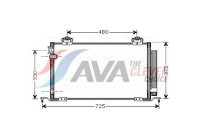 Condenser, air conditioning TO5393D Ava Quality Cooling