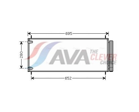 Condenser, air conditioning TO5406D Ava Quality Cooling, Image 2