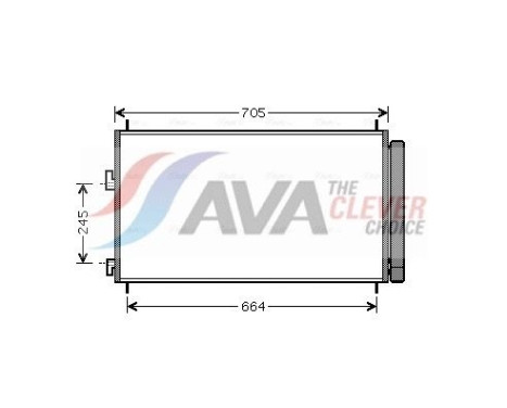 Condenser, air conditioning TO5410D Ava Quality Cooling, Image 2