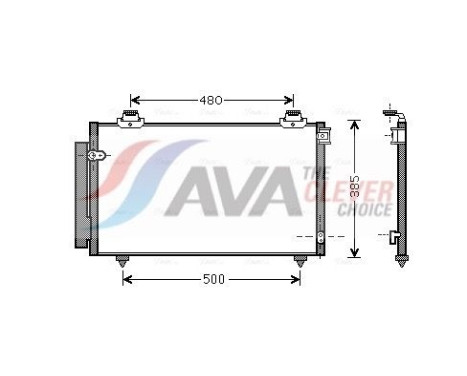 Condenser, air conditioning TO5431D Ava Quality Cooling, Image 2