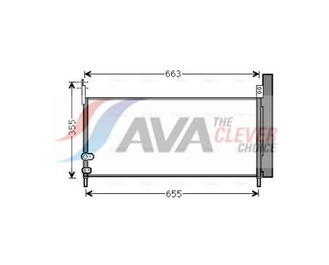 Condenser, air conditioning TO5576D Ava Quality Cooling, Image 2