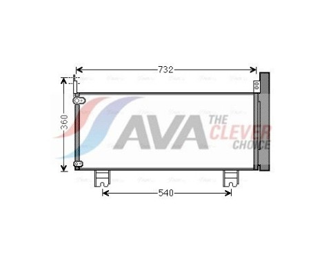 Condenser, air conditioning TO5660D Ava Quality Cooling, Image 2