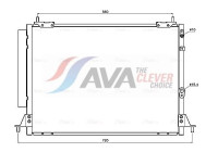 Condenser, air conditioning TO5795D Ava Quality Cooling