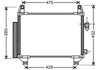 Condenser, air conditioning TOA5407D Ava Quality Cooling