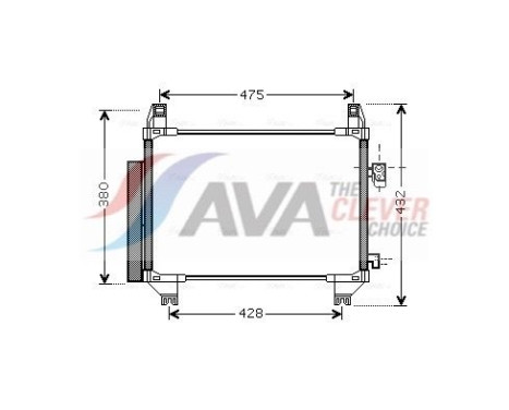 Condenser, air conditioning TOA5407D Ava Quality Cooling, Image 2