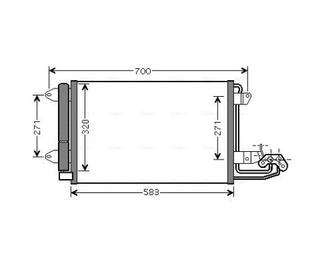 Condenser, air conditioning VN5209D Ava Quality Cooling, Image 2