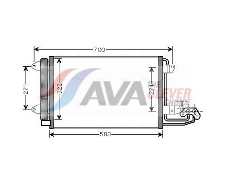 Condenser, air conditioning VN5209D Ava Quality Cooling, Image 2