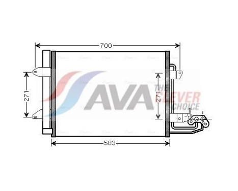 Condenser, air conditioning VN5211D Ava Quality Cooling, Image 2