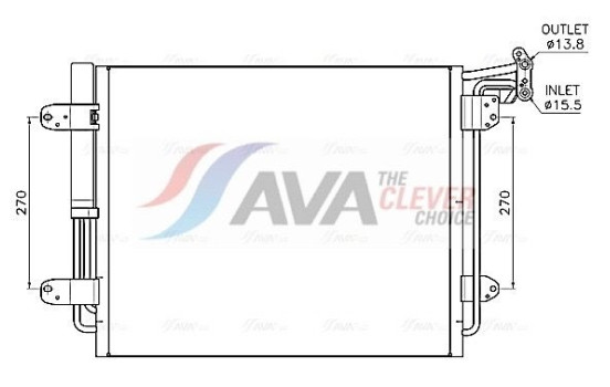 Condenser, air conditioning VN5441D Ava Quality Cooling