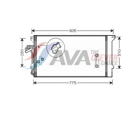 Condenser, air conditioning VNA5244D Ava Quality Cooling, Image 2