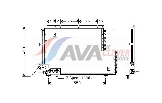 Condenser, air conditioning VO5081 Ava Quality Cooling