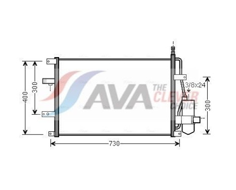 Condenser, air conditioning VO5107D Ava Quality Cooling, Image 2