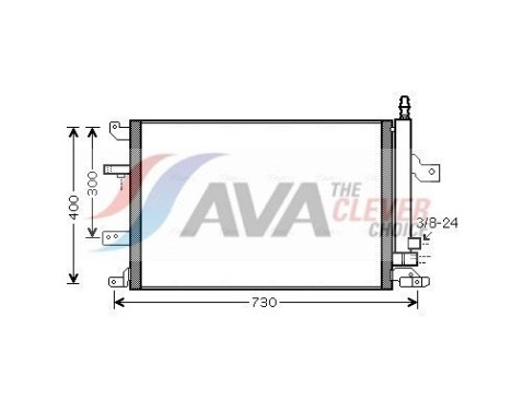 Condenser, air conditioning VO5138D Ava Quality Cooling, Image 2