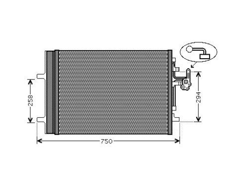 Condenser, air conditioning VO5161D Ava Quality Cooling, Image 2