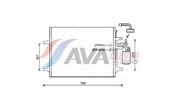Condenser, air conditioning VO5166D Ava Quality Cooling