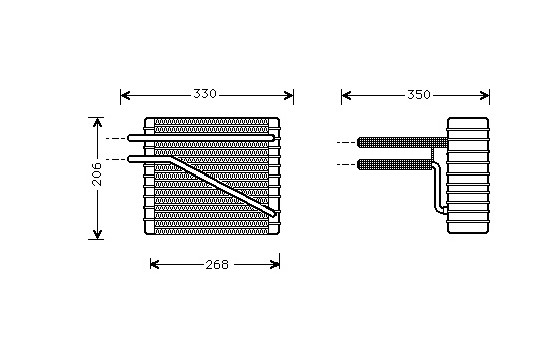 Evaporator, air conditioning