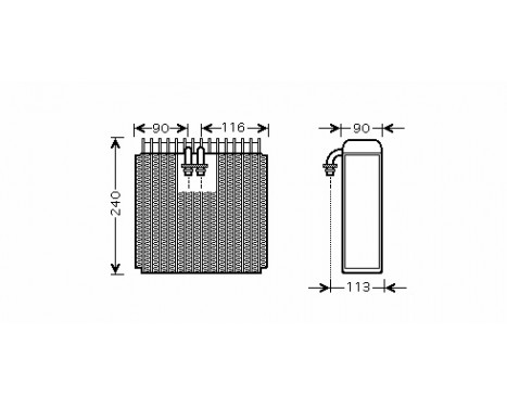 Evaporator, air conditioning