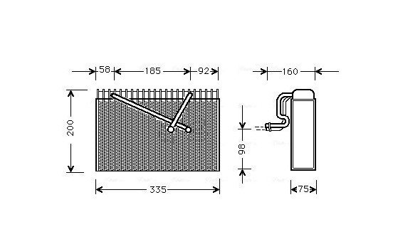 Evaporator, air conditioning