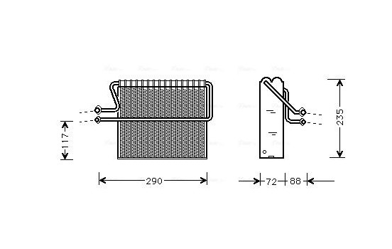 Evaporator, air conditioning