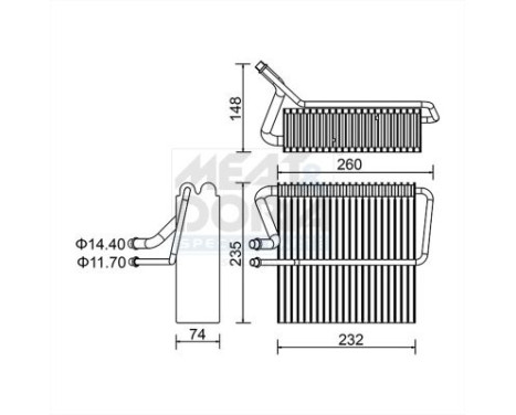 Evaporator, air conditioning