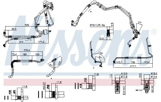 High pressure / low pressure piping, air conditioning