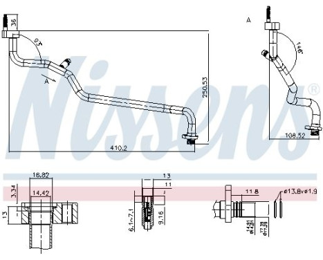 Low pressure line, air conditioning