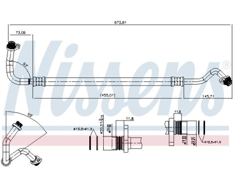Low pressure line, air conditioning
