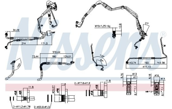 High pressure / low pressure piping, air conditioning