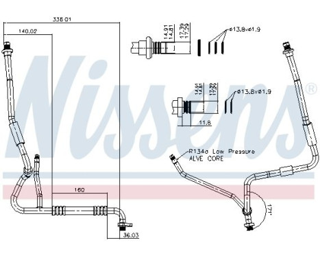 Low pressure line, air conditioning