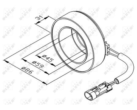 Coil, magnetic-clutch compressor