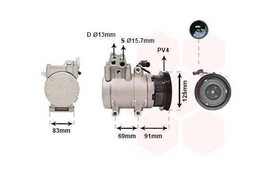 Compressor, air conditioning 1.6 (Type HCC), Image 2
