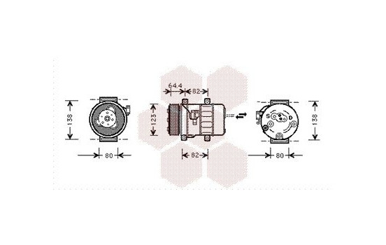 Compressor, air conditioning -1.9 TD 00+, Image 2