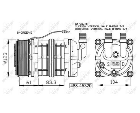 Compressor, air conditioning GENUINE, Image 4