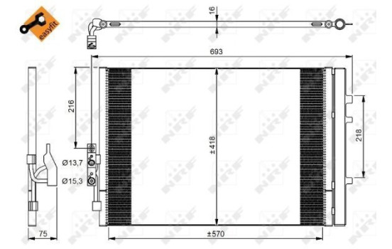 Condenser, air conditioner 350035 NRF