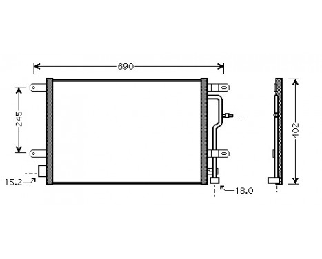 Condenser, air conditioning 03005199 International Radiators, Image 2