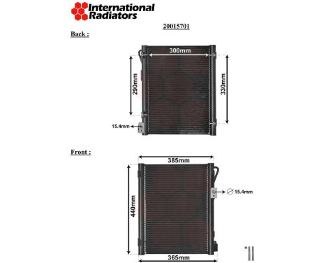 Condenser, air conditioning 20015701 International Radiators, Image 2