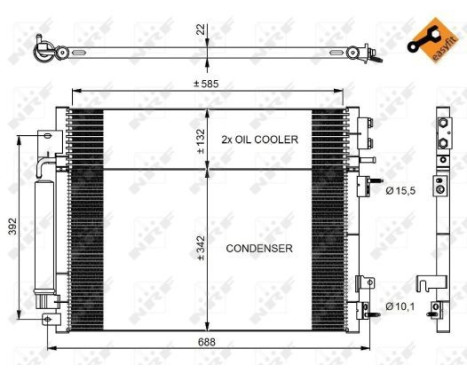 Condenser, air conditioning 350037 NRF, Image 3