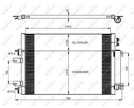 Condenser, air conditioning 350086 NRF, Image 4