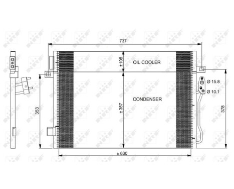 Condenser, air conditioning 350098 NRF, Image 3