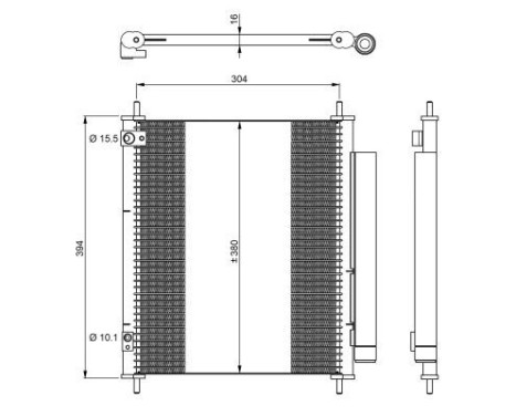 Condenser, air conditioning 350326 NRF, Image 2