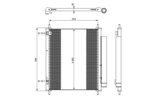 Condenser, air conditioning 350326 NRF, Image 2