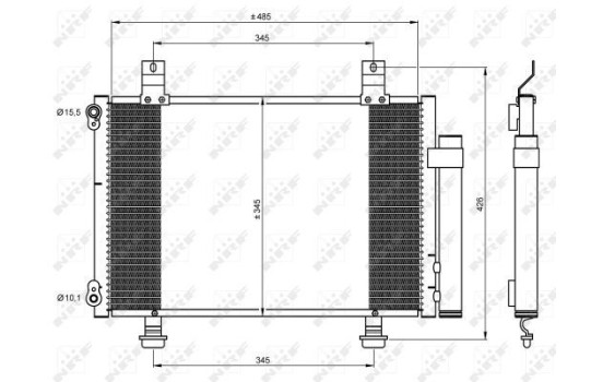 Condenser, air conditioning 35645 NRF, Image 2